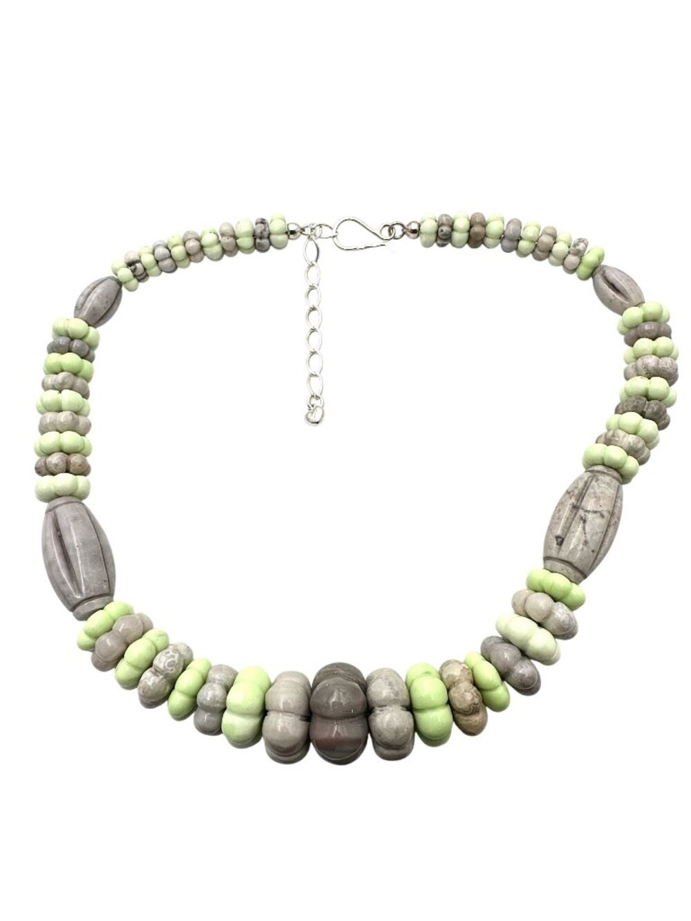 Jay King Mine Finds Necklace Carved Gemstone Bead Sterling Silver